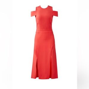 HALSTON Coral Midi Dress